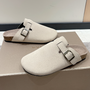 Damen Hausschuhe mit Schnalle - Bequeme Pantoffeln kaufen-Weiß-35-Luzern Mode