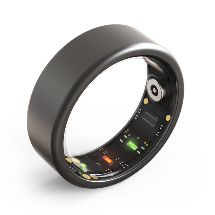 Smart Ring | Bluetooth Stilvoll Überwachung Herzfrequenz Langlebig Aktiv-Schwarz-18.1mm-Luzern Mode