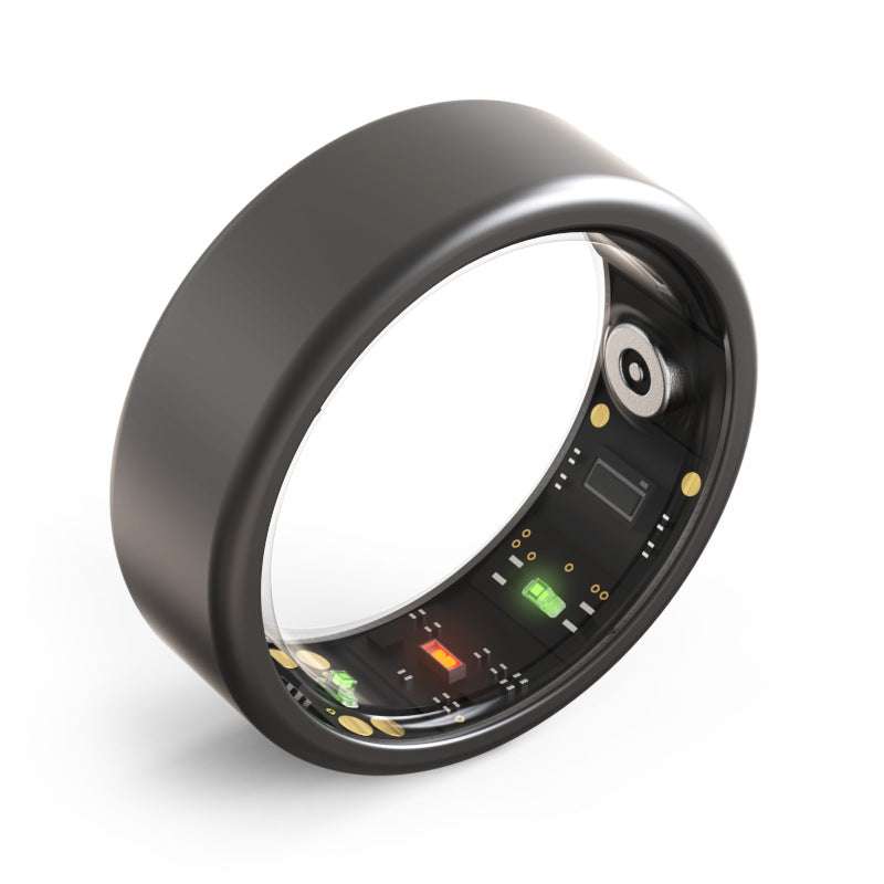 Smart Ring | Bluetooth Stilvoll Überwachung Herzfrequenz Langlebig Aktiv-Schwarz-18.1mm-Luzern Mode