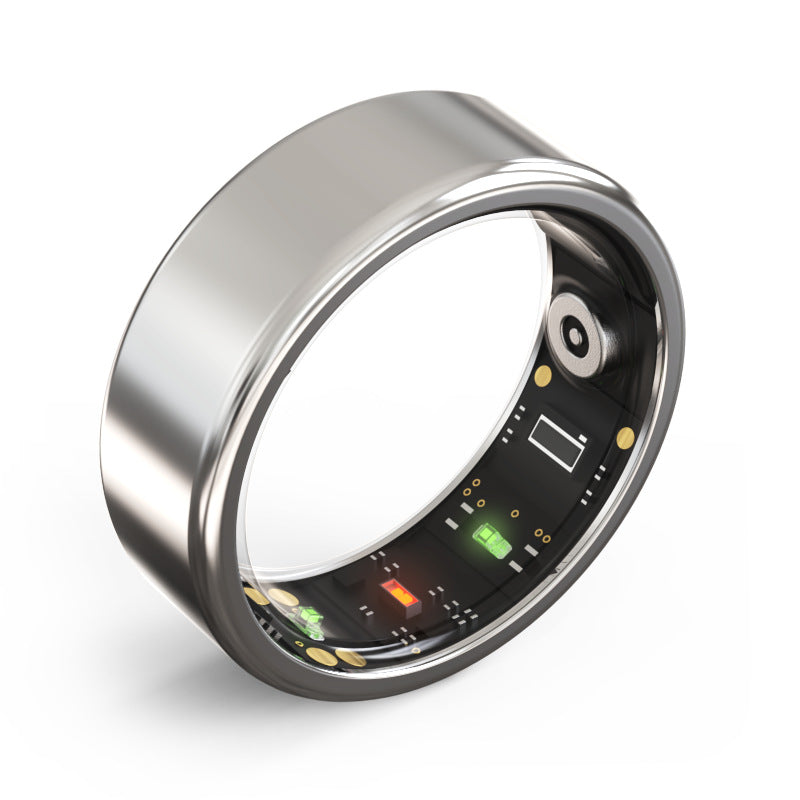 Smart Ring | Bluetooth Stilvoll Überwachung Herzfrequenz Langlebig Aktiv-SIlber-18.1mm-Luzern Mode
