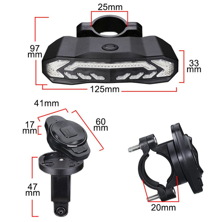 Fahrrad Alarm Licht | Rücklicht | Lauter Alarm | Diebstahlschutz | Sensor-Luzern Mode