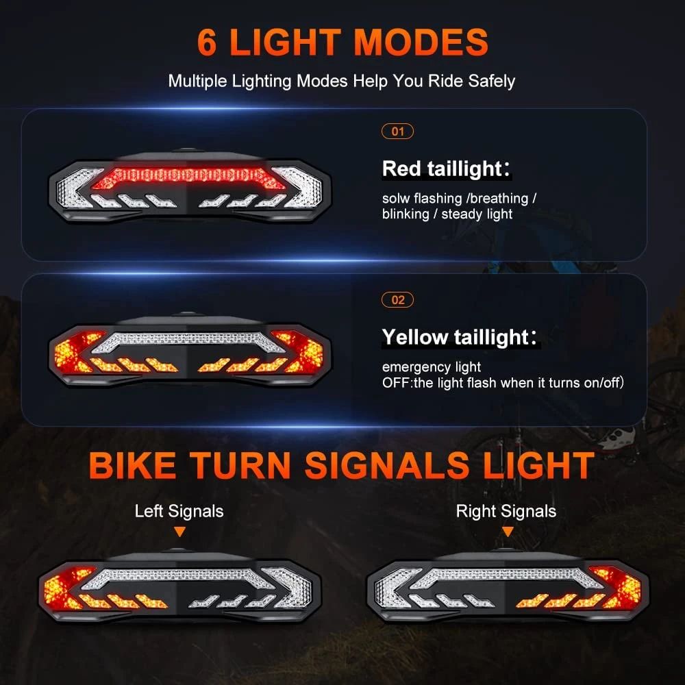 Fahrrad Alarm Licht | Rücklicht | Lauter Alarm | Diebstahlschutz | Sensor-Luzern Mode