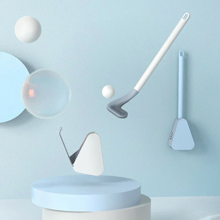 Toilettenbürste | Smart Hygienisch Langlebig Praktisch Wiederverwendbar L-Form-Bürste + Halter-Blau-Luzern Mode