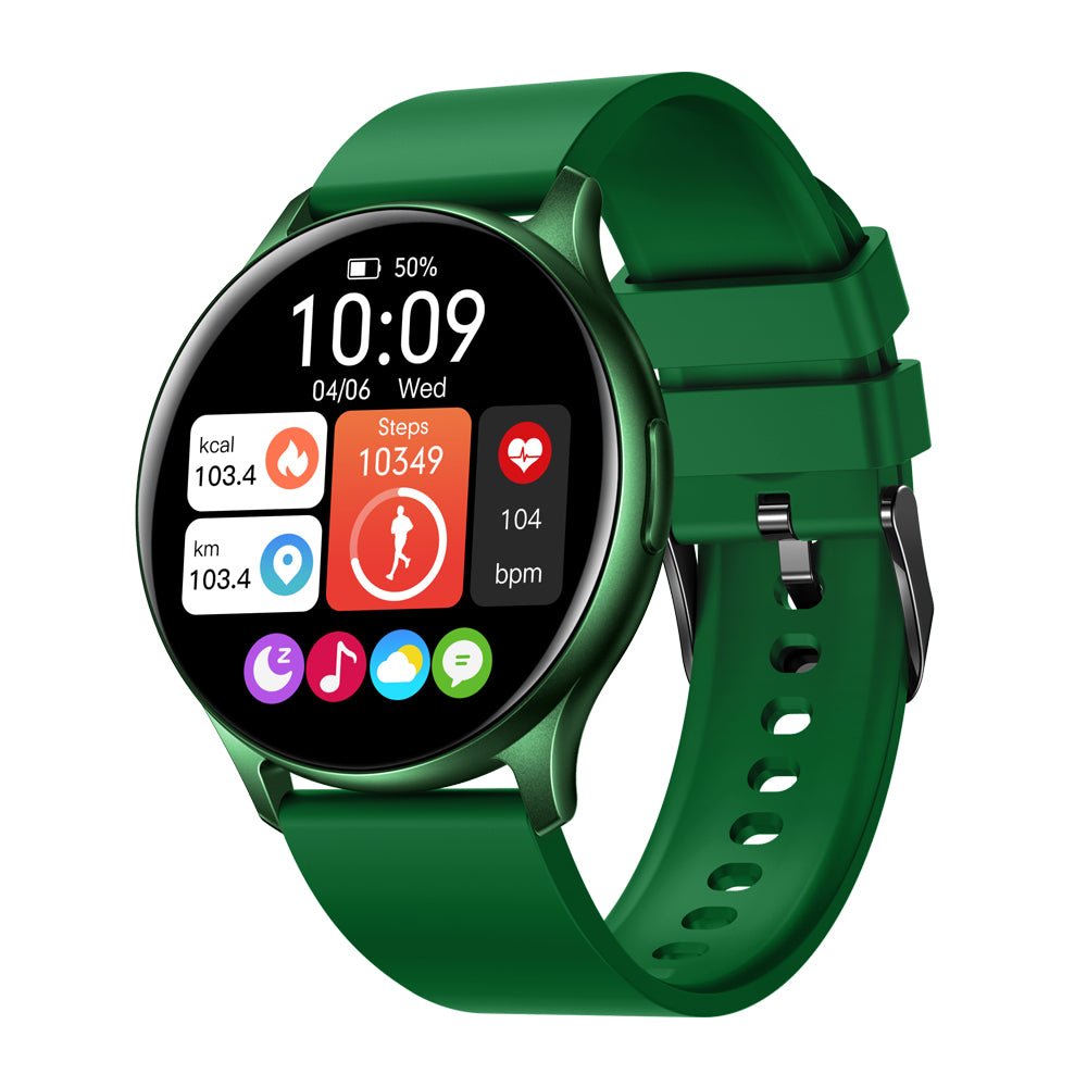 Smartwatch | Bluetooth | iOS & Android | Fitnesstracker | Langlebig | Stilvoll-Grün-Luzern Mode