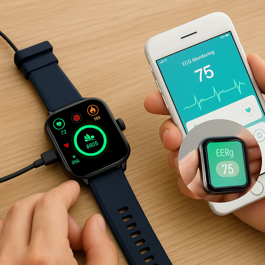 Smartwatch | EKG Blutdruck Gesundheit iOS Android Wiederaufladbar Langlebig-Luzern Mode