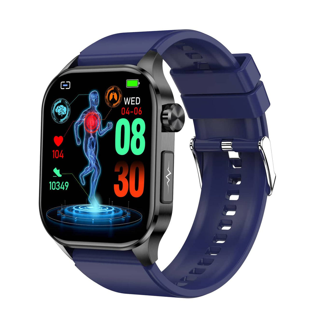 Smartwatch | EKG Blutdruck Gesundheit iOS Android Wiederaufladbar Langlebig-Blau-Luzern Mode