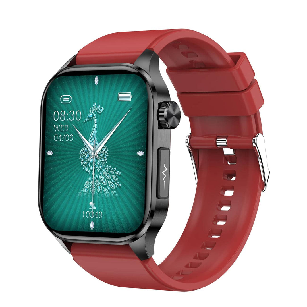 Smartwatch | EKG Blutdruck Gesundheit iOS Android Wiederaufladbar Langlebig-Rot-Luzern Mode