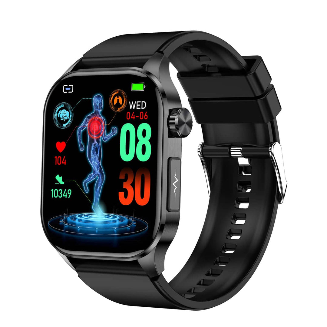 Smartwatch | EKG Blutdruck Gesundheit iOS Android Wiederaufladbar Langlebig-Schwarz-Luzern Mode