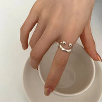 Smiley Ring | Fröhlich Stilvoll Verstellbar Silber Langlebig Einzigartig-Luzern Mode