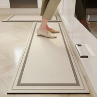 Keukenmat | Waterafstotend Antislip PVC Stijlvol Veelzijdig Comfort-Dubbele lijn-40 cm x60 cm-Luzern Mode