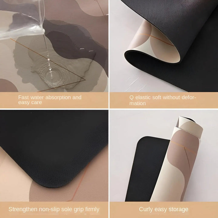Keukenmat | Waterafstotend Antislip PVC Stijlvol Veelzijdig Comfort-Luzern Mode