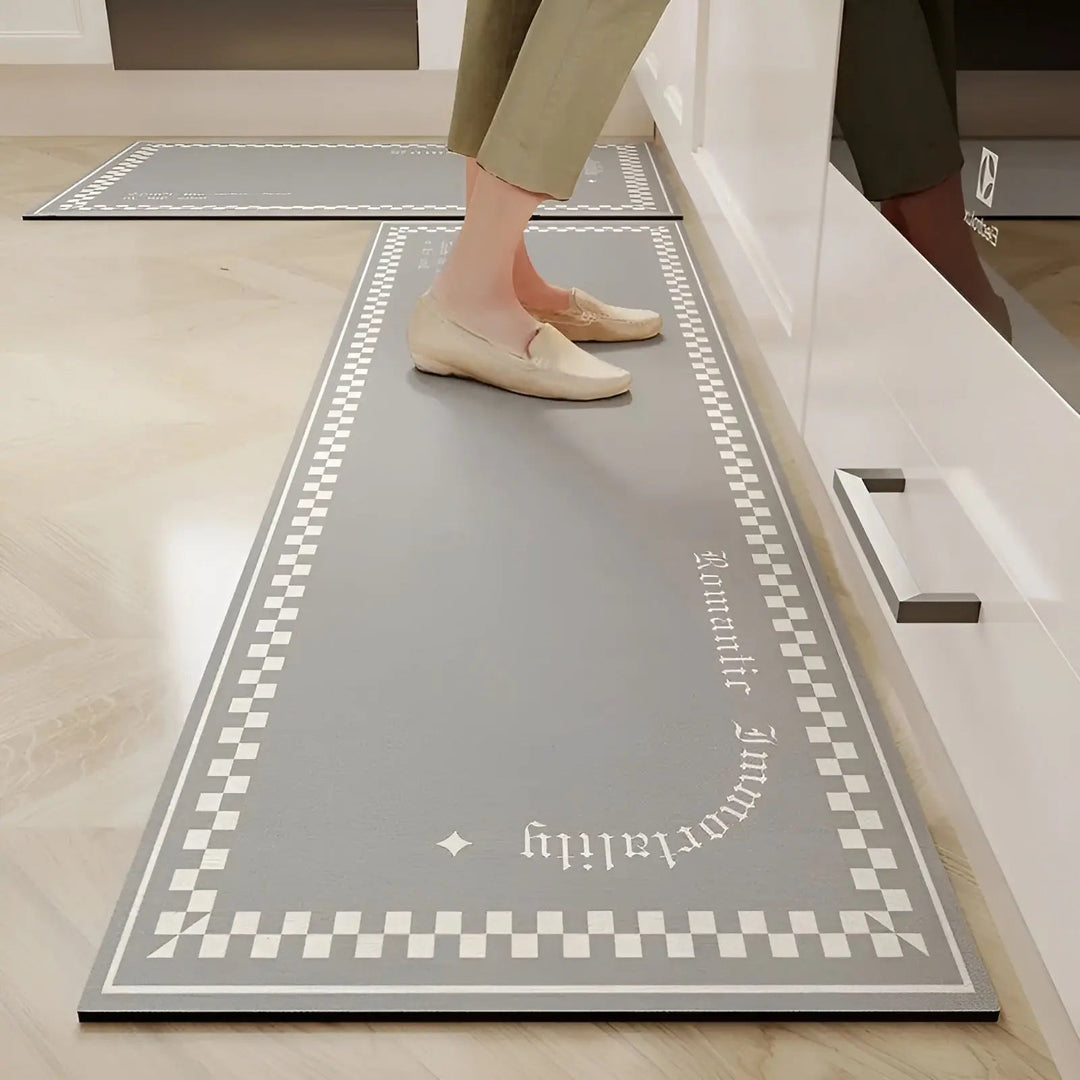 Keukenmat | Waterafstotend Antislip PVC Stijlvol Veelzijdig Comfort-Letters-40 cm x60 cm-Luzern Mode