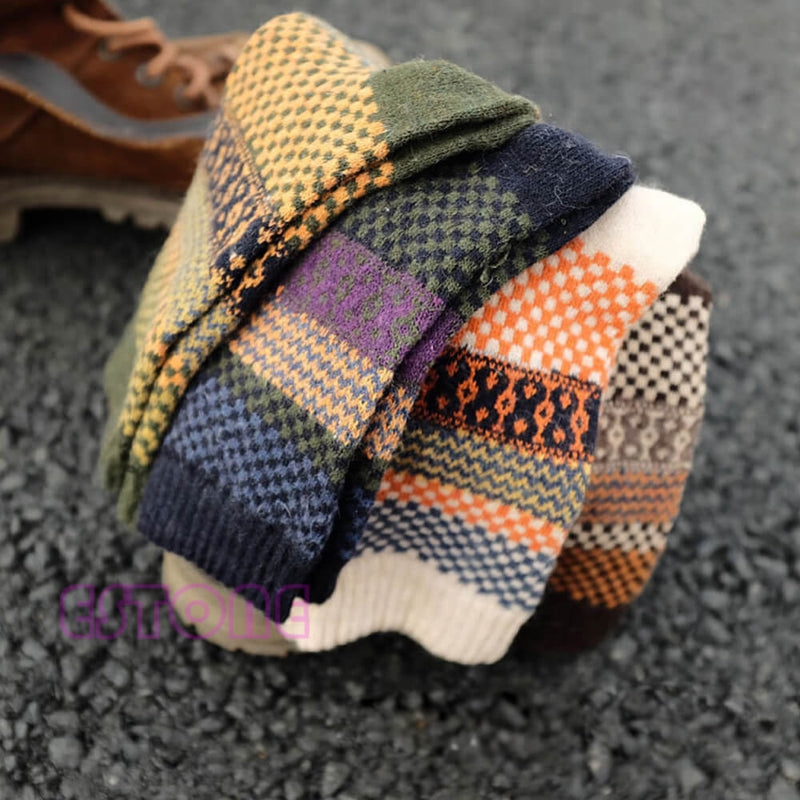 4er-Set Vintage-Herbstsocken – Nordlicht