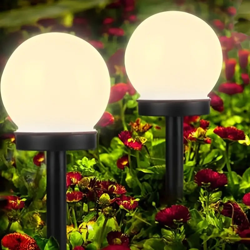 Kugelförmige Gartenlampe | Solarenergie | Schalter | Kunststoff-Warmes Licht-Luzern Mode
