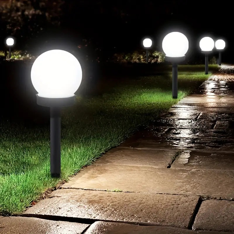 Kugelförmige Gartenlampe | Solarenergie | Schalter | Kunststoff-Luzern Mode