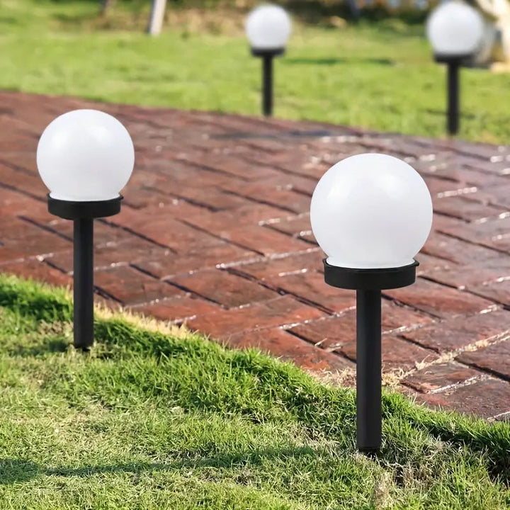 Kugelförmige Gartenlampe | Solarenergie | Schalter | Kunststoff-Luzern Mode