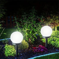 Kugelförmige Gartenlampe | Solarenergie | Schalter | Kunststoff-Luzern Mode