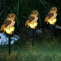 Solarbetriebene Gartenlampe | Eule | Stilvoll | Kabellos | Langlebig | Einzigartig | Stimmungsvolles Licht-Braun-45CM-Luzern Mode