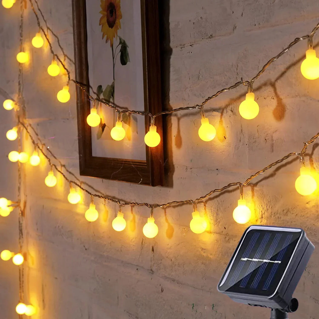 Solar-Lichterkette | LED Nachhaltig Stimmungsvolll Vielseitig Wiederaufladbar Weihnachten-Warmweiß-5M 20LEDS-Luzern Mode