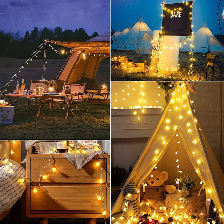 Solar-Lichterkette | LED Nachhaltig Stimmungsvolll Vielseitig Wiederaufladbar Weihnachten-Luzern Mode