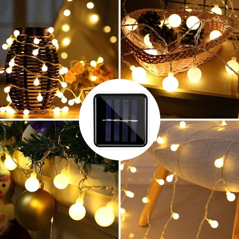 Solar-Lichterkette | LED Nachhaltig Stimmungsvolll Vielseitig Wiederaufladbar Weihnachten-Luzern Mode