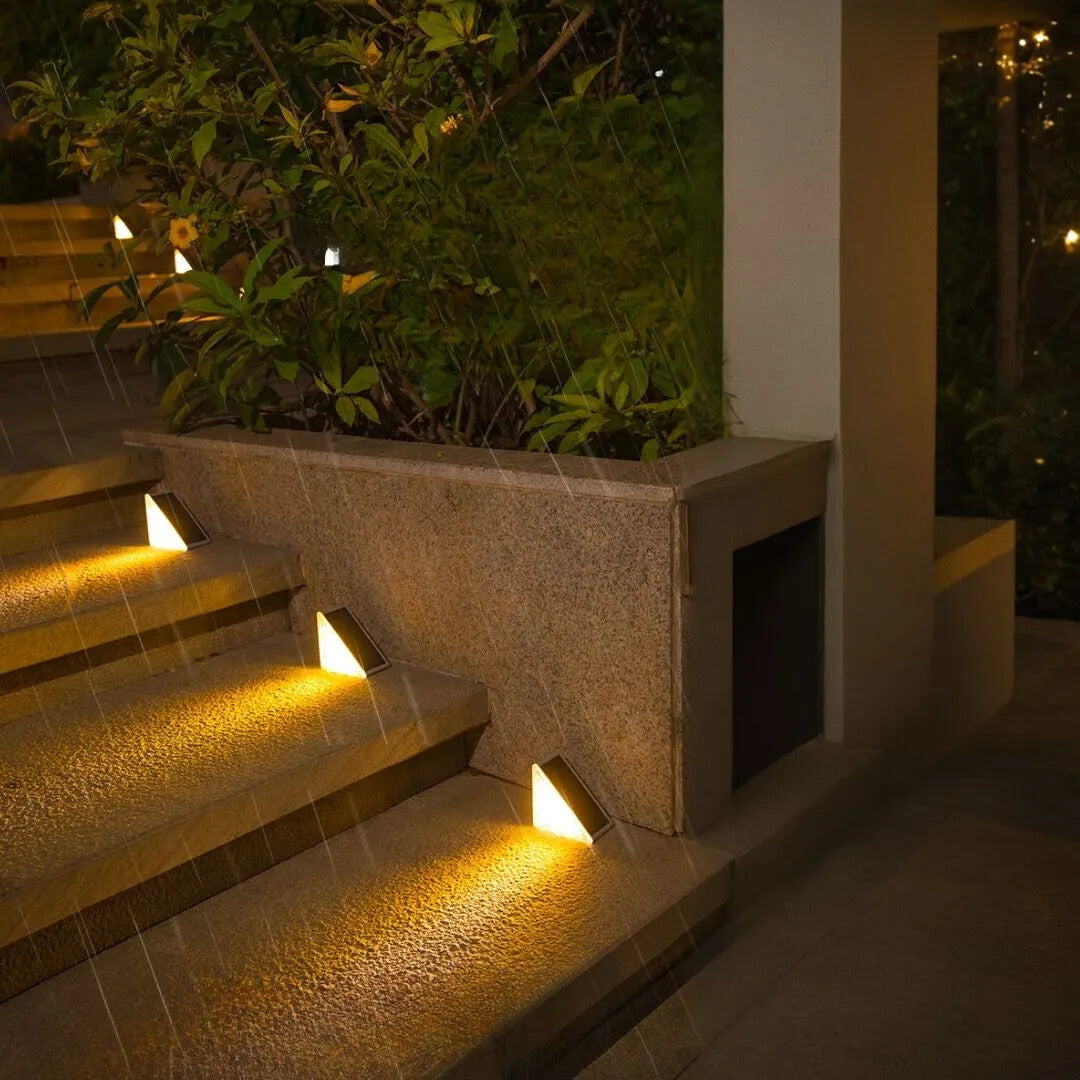Außen Treppenbeleuchtung | Solarenergie | Aufladbar | Dreieckig | LED-Luzern Mode