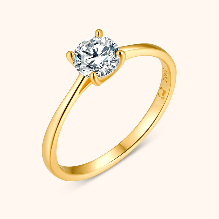 Damenring | Zirkonia Stein Stilvoll Silber Einzigartig Klassisch Langlebig-Gold-5-Luzern Mode