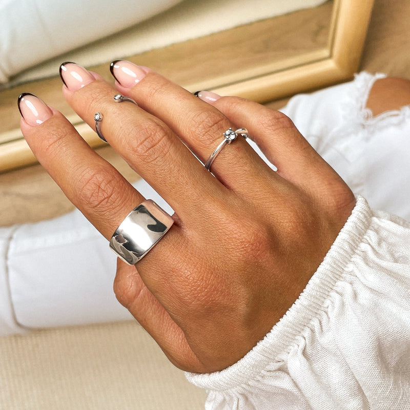 Damenring | Zirkonia Stein Stilvoll Silber Einzigartig Klassisch Langlebig-Luzern Mode