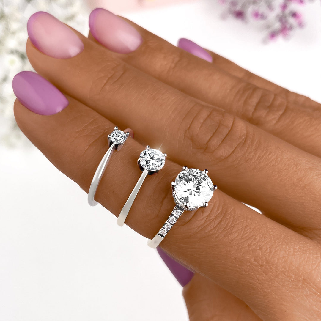Damenring | Zirkonia Stein Stilvoll Silber Einzigartig Klassisch Langlebig-Luzern Mode