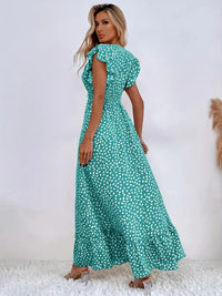Maxikleid Damen Sommer V-Ausschnitt Boho Stil Elegant-Luzern Mode