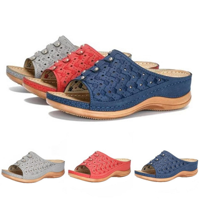 Bequeme orthopädische Sandalen für Damen mit Fußbett-Luzern Mode