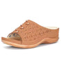 Bequeme orthopädische Sandalen für Damen mit Fußbett-Braun-35-Luzern Mode