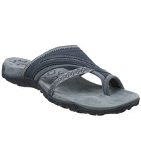 Sommer Damen Sandalen | T-Strap | Bequem | Rutschfest | Luftig | Leicht-Grau-35-Luzern Mode