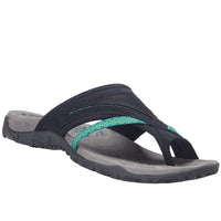 Sommer Damen Sandalen | T-Strap | Bequem | Rutschfest | Luftig | Leicht-Grün-35-Luzern Mode