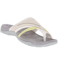 Sommer Damen Sandalen | T-Strap | Bequem | Rutschfest | Luftig | Leicht-Weiß-35-Luzern Mode