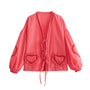 Sommer Top Damen | Lockerer Schnitt | Luftig & bequem | Rundhals | Alltag Look-Rot-S-Luzern Mode