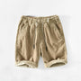 Herren Baumwollshorts Sommer | Leicht | Bequem | Kordelzug | Freizeit Look-Beige-S-Luzern Mode