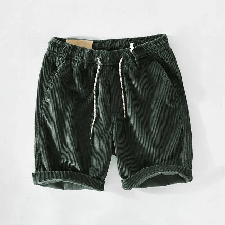 Herren Baumwollshorts Sommer | Leicht | Bequem | Kordelzug | Freizeit Look-Grün-S-Luzern Mode