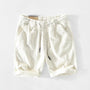 Herren Baumwollshorts Sommer | Leicht | Bequem | Kordelzug | Freizeit Look-Weiß-S-Luzern Mode