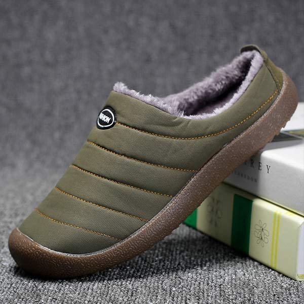 Herren Winterhausschuhe mit Warmfutter und rutschfester Sohle-Luzern Mode