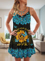 Sommer-Minikleid | Verspieltem Print | Ärmellos | Rundhals | Leicht-Schmetterling-S-Luzern Mode