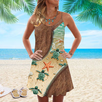Sommer-Minikleid | Verspieltem Print | Ärmellos | Rundhals | Leicht-Seestern-S-Luzern Mode
