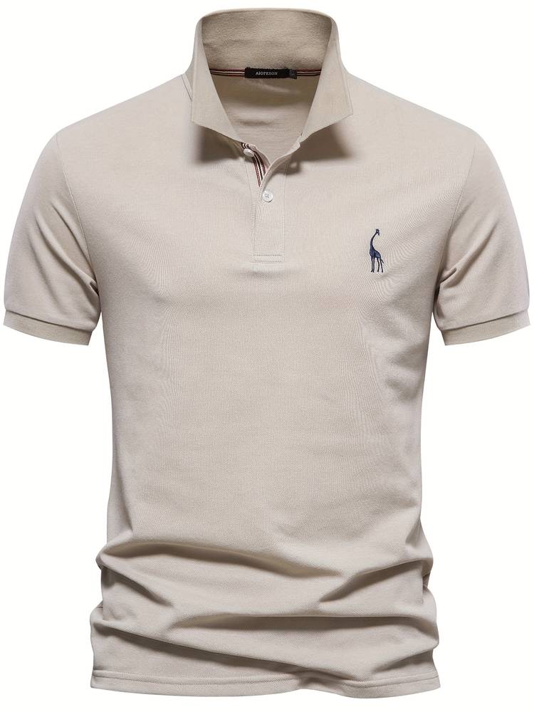 Atmungsaktive Baumwolle | figurbetonter Schnitt | 1 kaufen 1 gratis | Poloshirt-Beige-S-Luzern Mode