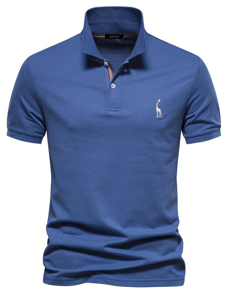 Atmungsaktive Baumwolle | figurbetonter Schnitt | 1 kaufen 1 gratis | Poloshirt-Blau-S-Luzern Mode