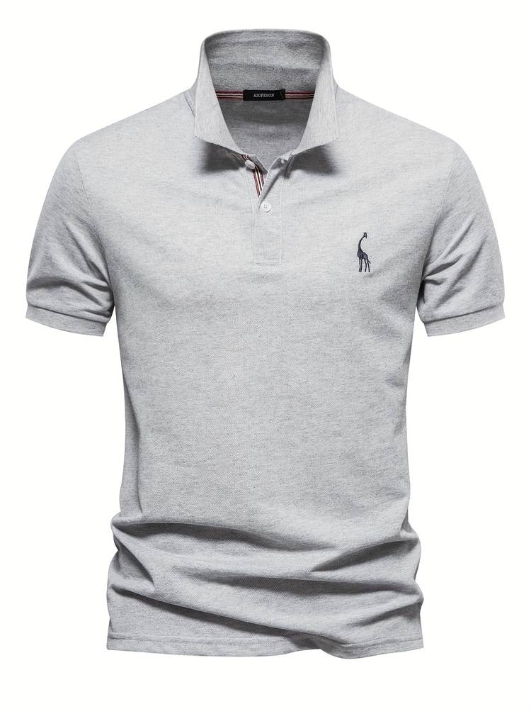 Atmungsaktive Baumwolle | figurbetonter Schnitt | 1 kaufen 1 gratis | Poloshirt-Grau-S-Luzern Mode