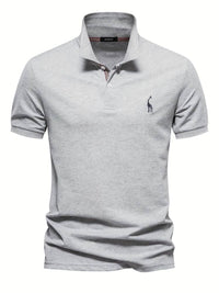 Atmungsaktive Baumwolle | figurbetonter Schnitt | 1 kaufen 1 gratis | Poloshirt-Grau-S-Luzern Mode