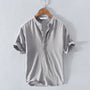 Sommer Shirt Herren | Atmungsaktiv | Baumwolle | Leicht | Freizeit | Kurzarm-Grau-S-Luzern Mode