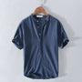 Sommer Shirt Herren | Atmungsaktiv | Baumwolle | Leicht | Freizeit | Kurzarm-Tiefblau-S-Luzern Mode