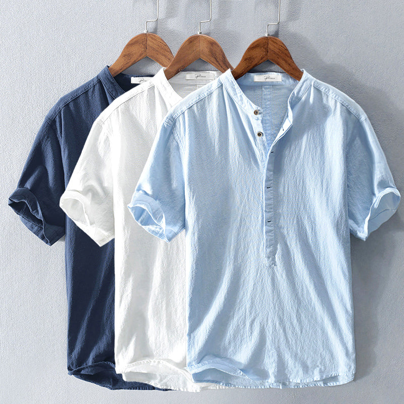 Sommer Shirt Herren | Atmungsaktiv | Baumwolle | Leicht | Freizeit | Kurzarm-Luzern Mode