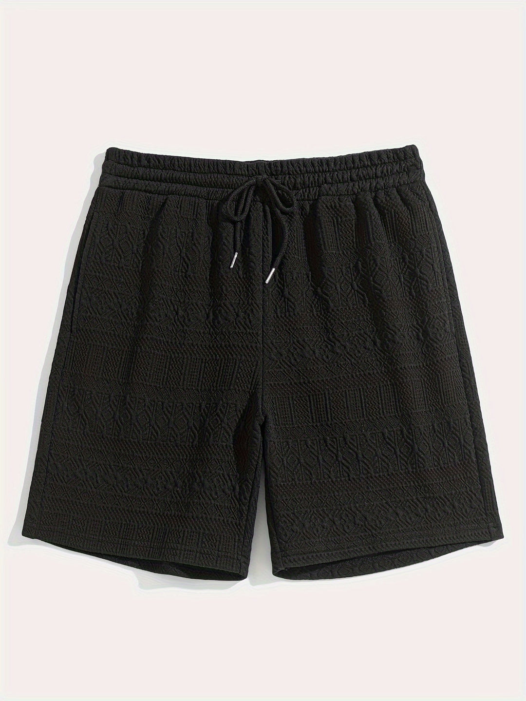 Herren Shorts 1+1 GRATIS | Sommer Basic kurz | bequem | Kordelzug Alltag Strand-Schwarz-S(46)-Luzern Mode
